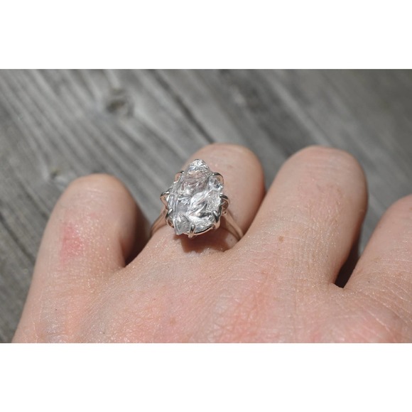 Natural Diamond Ring, Raw Diamond Ring, Uncut Diamond Ring, Engagement R… - Picture 2 of 5